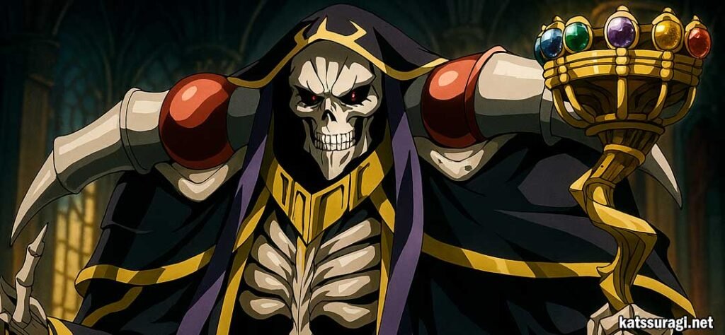imágen de ainz, protagonista del animei sekai overlord