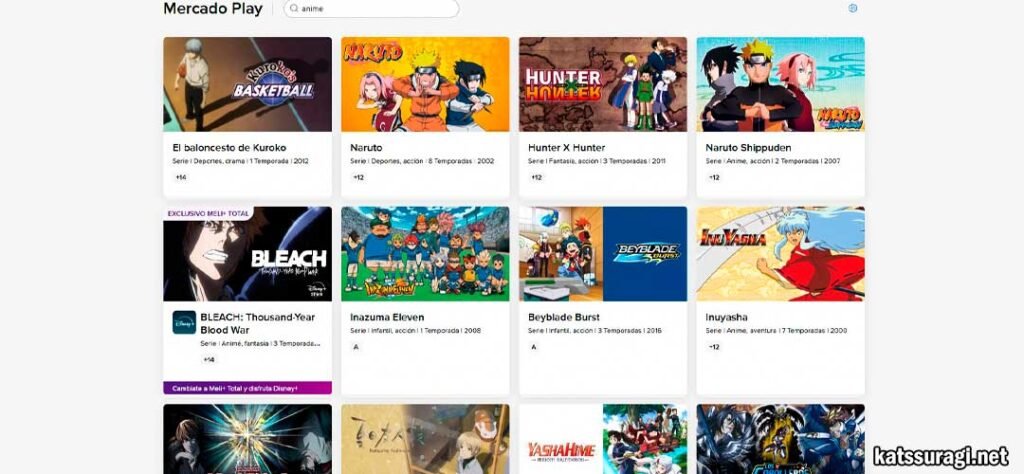 plataforma mercado play para ver anime