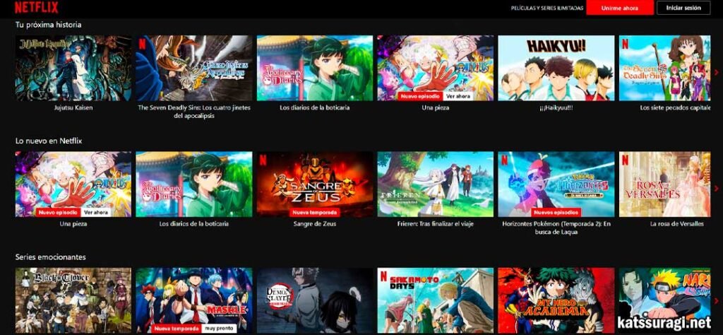 plataforma netflix para ver anime